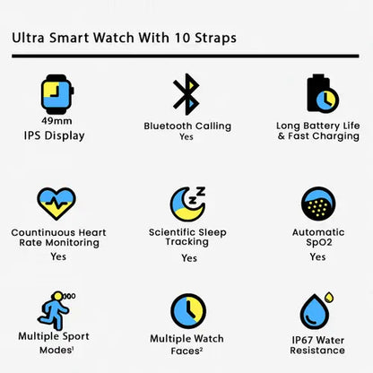 Ultra 10 Smart Watch 10 straps